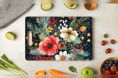 Winter Floral Bouquet Cutting Boards sublimation Design Product Image 3