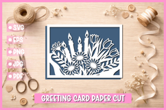4 Happy Birthday Greeting card SVG,Paper cut SVG Birthday Product Image 4