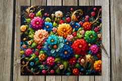 Flowers, black background | folk tumbler Sublimation designs Product Image 3