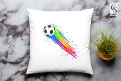 Rainbow Soccer Ball Clipart Sublimation PNG Product Image 3