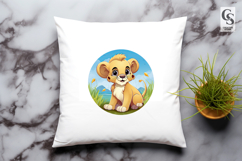 Cute Baby Lion Clipart Sublimation PNG Product Image 3