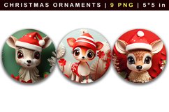 9 Deer Christmas Ornaments Sublimation Bundle Product Image 3