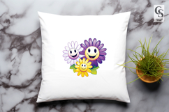 Smiley Flower Clipart Sublimation PNG Product Image 3