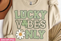 Lucky Vibes Only PNG, Groovy ST Patricks Sublimation PNG Product Image 3