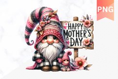 Mother's Day Sublimation Gnome- PNG Design Product Image 1