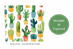 Cactus Tumbler Design, Watercolor Plants Tumbler Sublimation Product Image 3