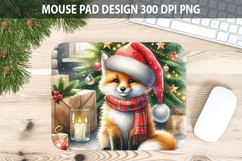 Fox Mouse pad Sublimation - Christmas Animal PNG Design Product Image 1