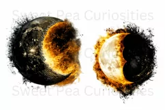Moon, Sun, Stars, Fantasy, Ephemera, PNG, Clipart Product Image 3