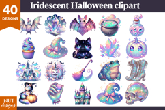Iridescent Halloween Clipart Bundle Vibrant Halloween gothic Product Image 3