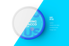 Snus Chewing Tobacco Can Mockup top view Product Image 4