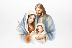 Christmas Nativity Watercolor Clipart PNG Product Image 3