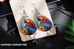 Stained Glass Macaw flowers Earring Design Product Image 1