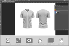 T-shirt V-neck Front And Back Product Image 2