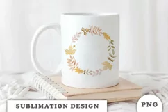Watercolor Autumn Leaves wreath png Product Image 3