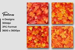 Orange Autumn Leaves Digital Paper Product Image 3