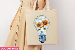 Light bulb with flowers inside PNG, Positive Sublimation PNG Product Image 3