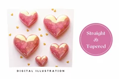 Glitter Love Hearts Tumbler Wrap, 3D Valentine's Day Tumbler Product Image 3