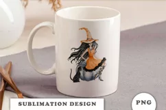Watercolor Halloween Witch Clipart Png Product Image 3
