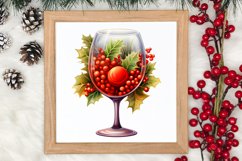 Christmas Wine Cup Sublimation Clipart Product Image 3
