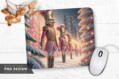 Festive Nutcracker Soldiers in Winter Wonderland Mouse Pad Product Image 1