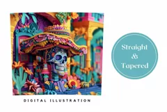 3D Skull Tumbler Wrap Design, 3D Floral Tumbler Sublimation Product Image 3