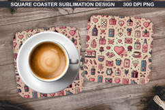 Valentine Coaster Sublimation, Valentine Coaster PNG Design Product Image 1