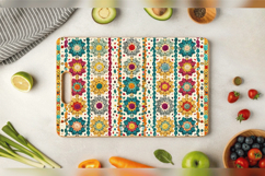 Boho Granny Crochet Cutting Boards sublimation Design Product Image 3