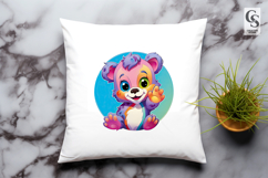 Colorful Cartoon Baby Bear Animal Clipart Sublimation Png Product Image 3