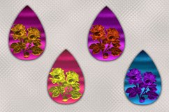 Hanging Earrings with Roses I 12 Earrings Designs, PNG Product Image 4