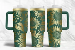 40oz Tumbler laser svg wrap| Floral Sunflowers pattern Product Image 4