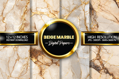 Beige Marble Digital Papers - 04 Variations Product Image 1