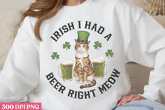 Irish I Had A Beer Right Meow PNG, St Patricks Day Cat Subli Product Image 3