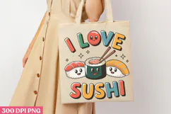 I Love Sushi PNG, Sushi Sublimation PNG Product Image 1