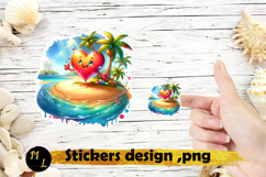 Beach stickers png ,happy heart stickers, summer stickers Product Image 1