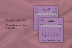 2026 Printable Desk Calendar - Zodiac | Lilac Product Image 3