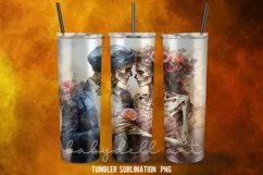 Skeleton Couple Tumbler Wrap Sublimation Designs|Halloween Product Image 3