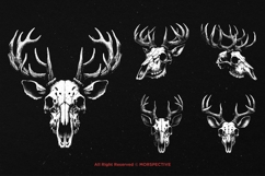 10 Bundle Dark Art Skull Deer Head Wild Animal Horror Tattoo Product Image 5