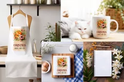 Vintage Christmas PNG| Kitchen Dish Towel Sublimation Product Image 2