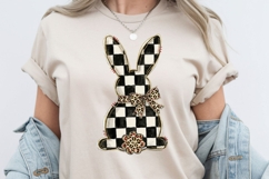 Checkered Easter Bunny PNG, Retro Coquette Sublimation Product Image 3