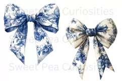 Bows, Blue, Ephemera, PNG, watercolor, Clipart Product Image 3