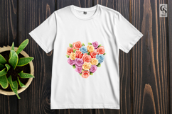 Rose Heart PNG Pastel &amp; Multicolor Floral Heart PNG Product Image 3