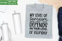 My Level Of Sarcasm Depends On Your Level Of Stupidity SVG Product Image 3