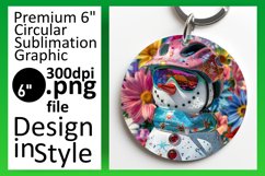 Summer Snowman Sublimation Round Design Holiday Joy Product Image 1
