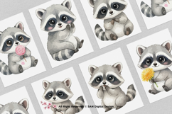 15 Bundle Watercolor Baby Raccoon Cute Animal Forest Lovely Product Image 3