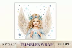 Christmas Sublimation Tumbler Design, Watercolor Cute Angel Product Image 2