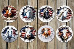 Horse &amp; wall | style Car coaster &amp; key chain sublimation Product Image 3