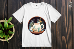 Floral Coffee Cup Clipart Sublimation PNG Product Image 2