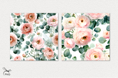 Watercolor floral digital paper, seamless pattern Product Image 3