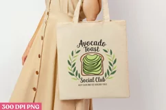 Avocado Toast Social Club PNG,Avocado Sublimation PNG Product Image 3