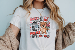 Cute Bear With Roses Are Red Poem For Valentines Day Design Product Image 3